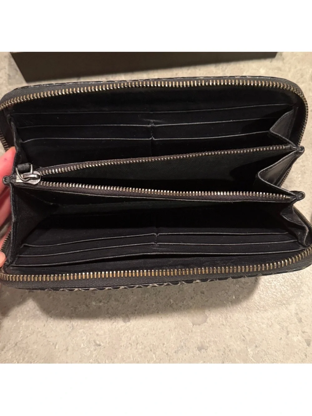 Bottega Veneta Black Intrecciato Leather Pouch